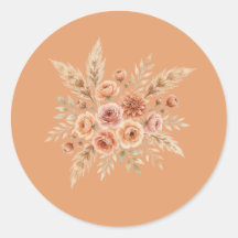 Autocollant de scellement floral Terracotta Bloom