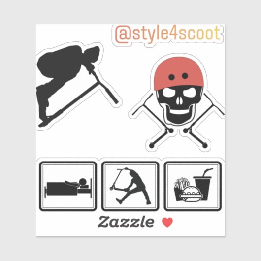 Autocollant de scooter Freestyle pack 3 (Feuille)