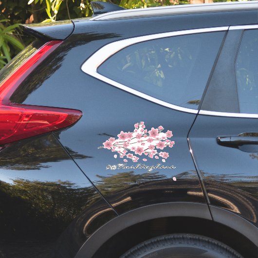 Autocollant de script de nom d'entreprise Fleur de (Coté voiture)