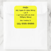 Autocollant de sécurité pour enfants (Sac)