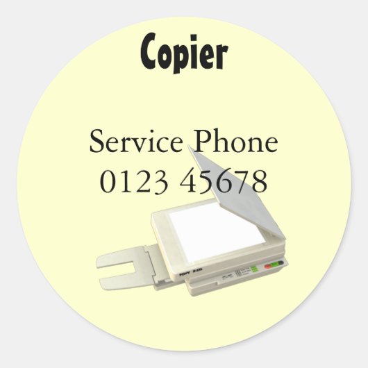 Autocollant de service Copier (Devant)
