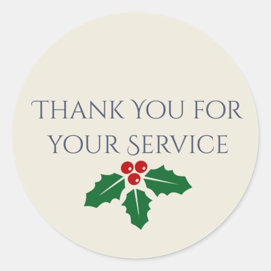 Autocollant de service de Noël militaire Merci (Devant)
