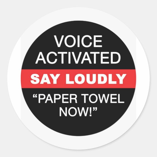 Autocollant de serviette en papier activée vocale (Devant)