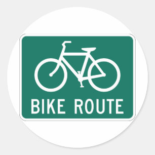 Autocollant de signe d'itinéraire de bicyclette