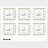 Autocollant de signet de livre Citrouille Gingham (Feuille)