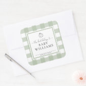 Autocollant de signet de livre Citrouille Gingham (Enveloppe)