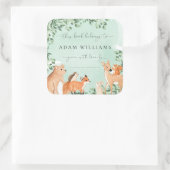 Autocollant de signet vert pour animaux de la forê (Sac)