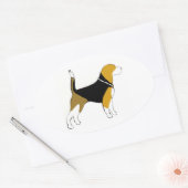 autocollant de silhouette beagle (Enveloppe)