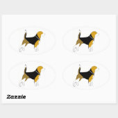 autocollant de silhouette beagle (Feuille)