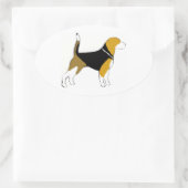 autocollant de silhouette beagle (Sac)