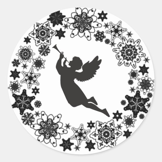 Autocollant de silhouette d'ange de Noël (Devant)