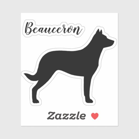 Autocollant de silhouette de Beauceron (Feuille)
