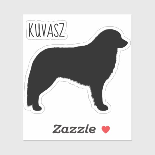 Autocollant de silhouette de Kuvasz (Feuille)