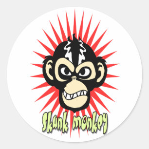Autocollant de singe de mouffette