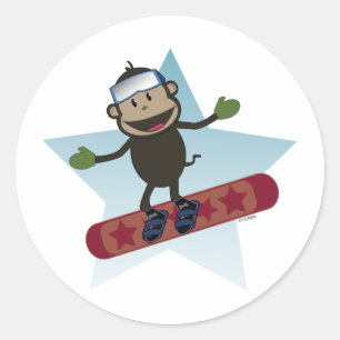 Autocollant de singe de surf des neiges