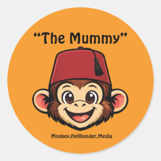 Autocollant de singe macaque kaki - La Momie