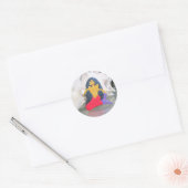 autocollant de sirène à poil noir (Enveloppe)