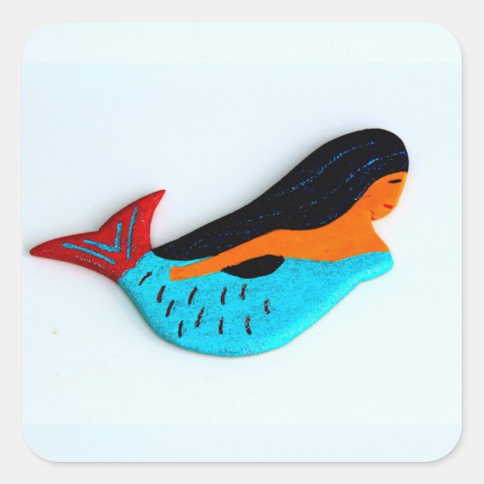 autocollant de sirène de brunette (Devant)