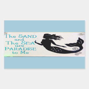 autocollant de sirène de mer et de sable