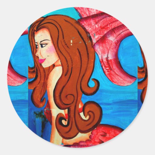 autocollant de sirène roux (Devant)