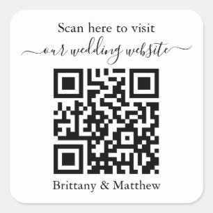 Autocollant de site Web QR Code pour mariage