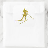 Autocollant de ski de fond or (Sac)