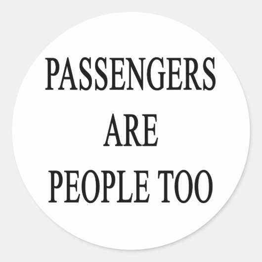 Autocollant de slogan de voyage Les passagers sont (Devant)
