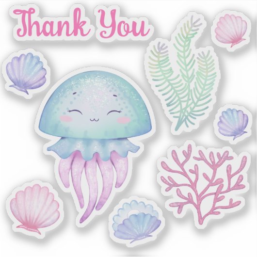 Autocollant de soirée à thème marin. (Devant)