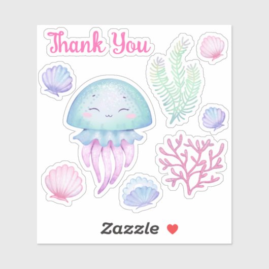 Autocollant de soirée à thème marin. (Feuille)