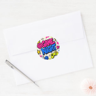 Autocollant de soirée de jeu de graffiti coloré et