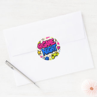 Autocollant de soirée de jeu de graffiti coloré et