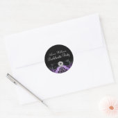 Autocollant de soirée de jeune fille damassé viole (Enveloppe)
