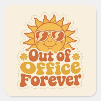 Autocollant de soleil souriant "Retro Summer Out o