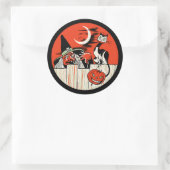 Autocollant de sorcière et de chat Halloween vinta (Sac)