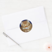 Autocollant de sourire de chat Tabby orange (Enveloppe)