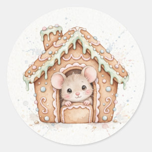 Autocollant de souris de maison en pain d'épices