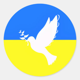 Autocollant de soutien à l'Ukraine Paix Colombe -