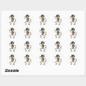 Autocollant de squelette dansant Halloween (Feuille)