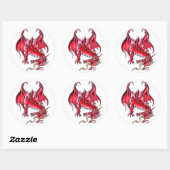autocollant de style dragon rouge cool (Feuille)