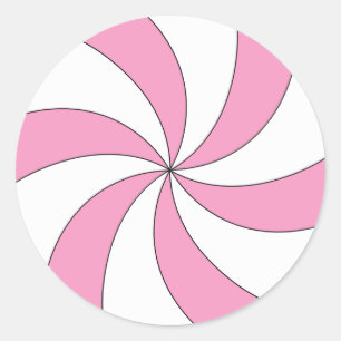 Autocollant de sucrerie de remous de rose et de