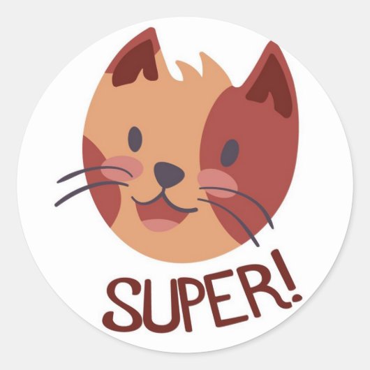 Autocollant de super travail pour chat mignon (Devant)