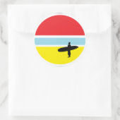 Autocollant de surfer de coucher du soleil (Sac)