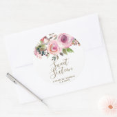 autocollant de sweet sixteen fleuri violet (Enveloppe)