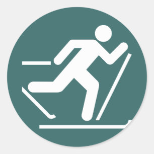Autocollant de symbole de ski de pays croisé