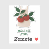Autocollant de tablier tomate — Fait pour vous (Feuille)