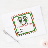 Autocollant de tag cadeau des Elfes Mignons (Enveloppe)