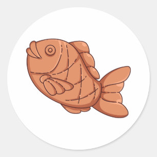 Autocollant de Taiyaki, gaufre japonaise en forme