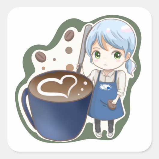 autocollant de tasse de café komugisui (Devant)