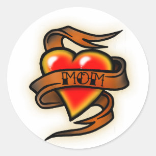 autocollant de tatouage de maman de coeur