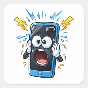 Autocollant de téléphone de dessin animé choqué ba